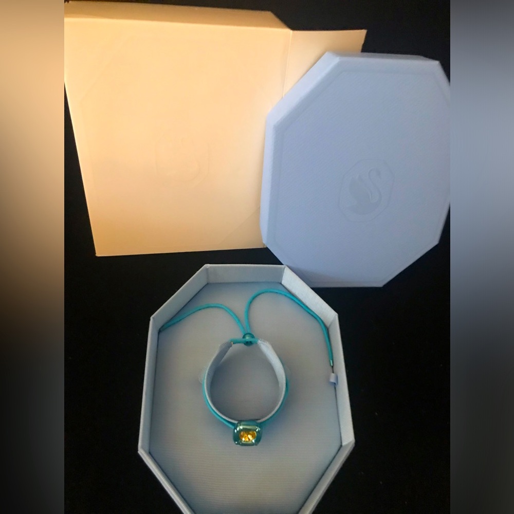 NIB SWAROVSKI TIFFANY BLUE CHOKER NECKLACE WRAP BRACELET